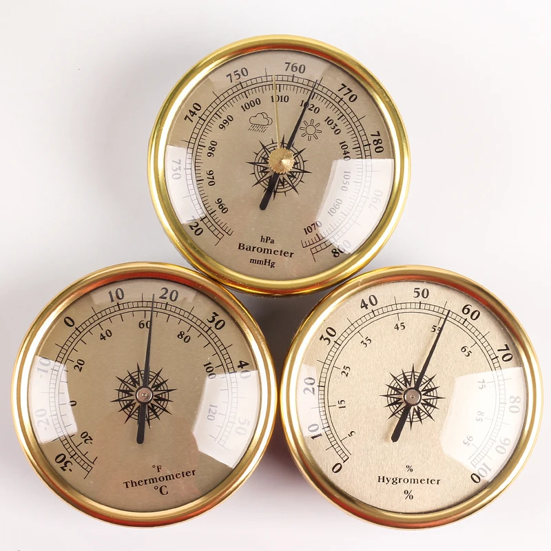 72mm New Quality Finish Dial Traditional Weather Station Barometer Hygrometer Temperature