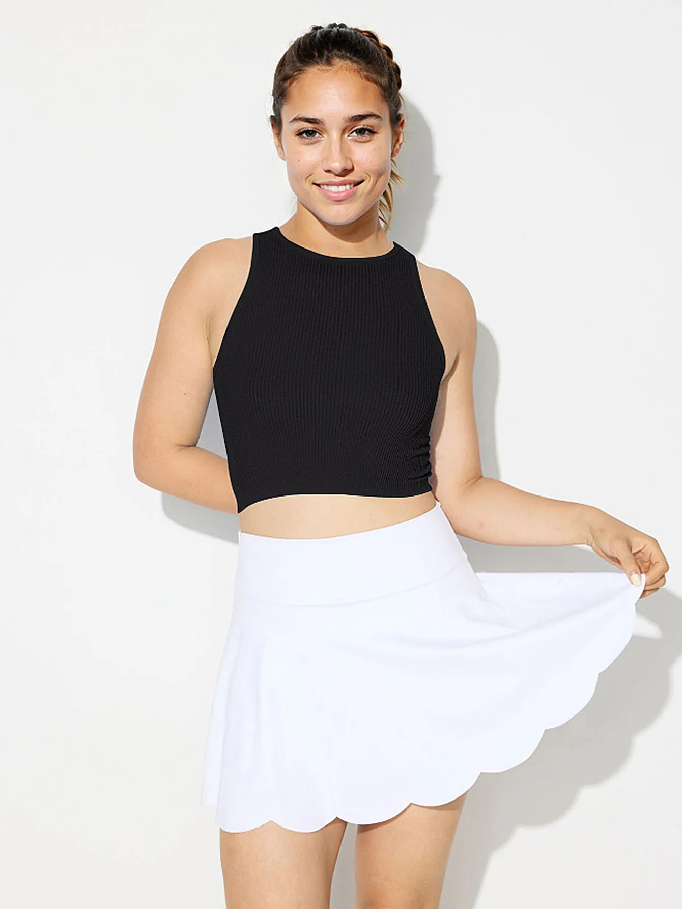 

Sports outdoor solid-color yoga vest, women's cycling, running and fitness threaded yoga wear
