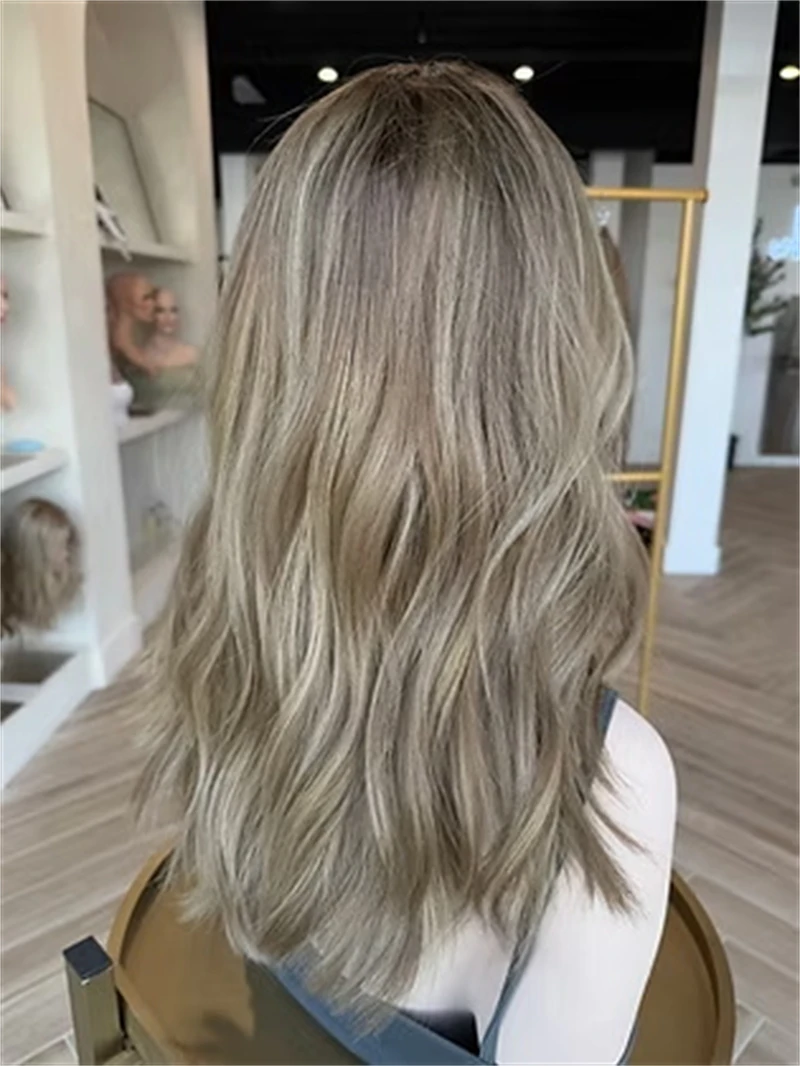 Preplucked Hairline Ombre Light Caramel Brown Synthetic HD Lace Front Wig with Roots High Density Fiber Glueless Hd Woman Hairs