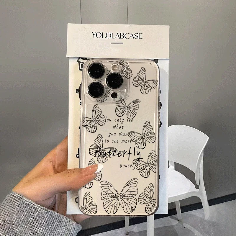 Fall Für Samsung Galaxy A56 A55 A54 A35 A36 A26 A16 A15 A14 A34 A53 S25 S24 S23 Ultra Plus S20 S21 S24 FE Koreanische Schmetterling Funda