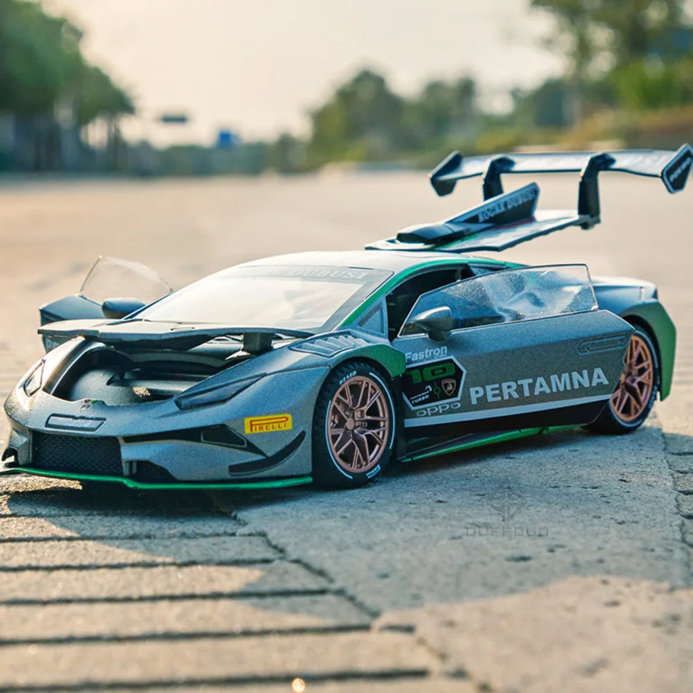

1:32 литая металлическая Игрушечная модель Lambor Huracan, суперспортивные Автомобили со звуком и подсветкой, игрушечный автомобиль для детей