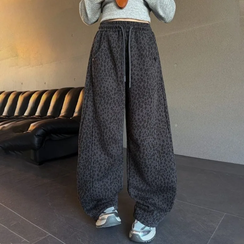 Girls Fleece Lined Wide Leg Pants Fashion Thick Warm Long Trousers Kids Casual Winter Bottoms