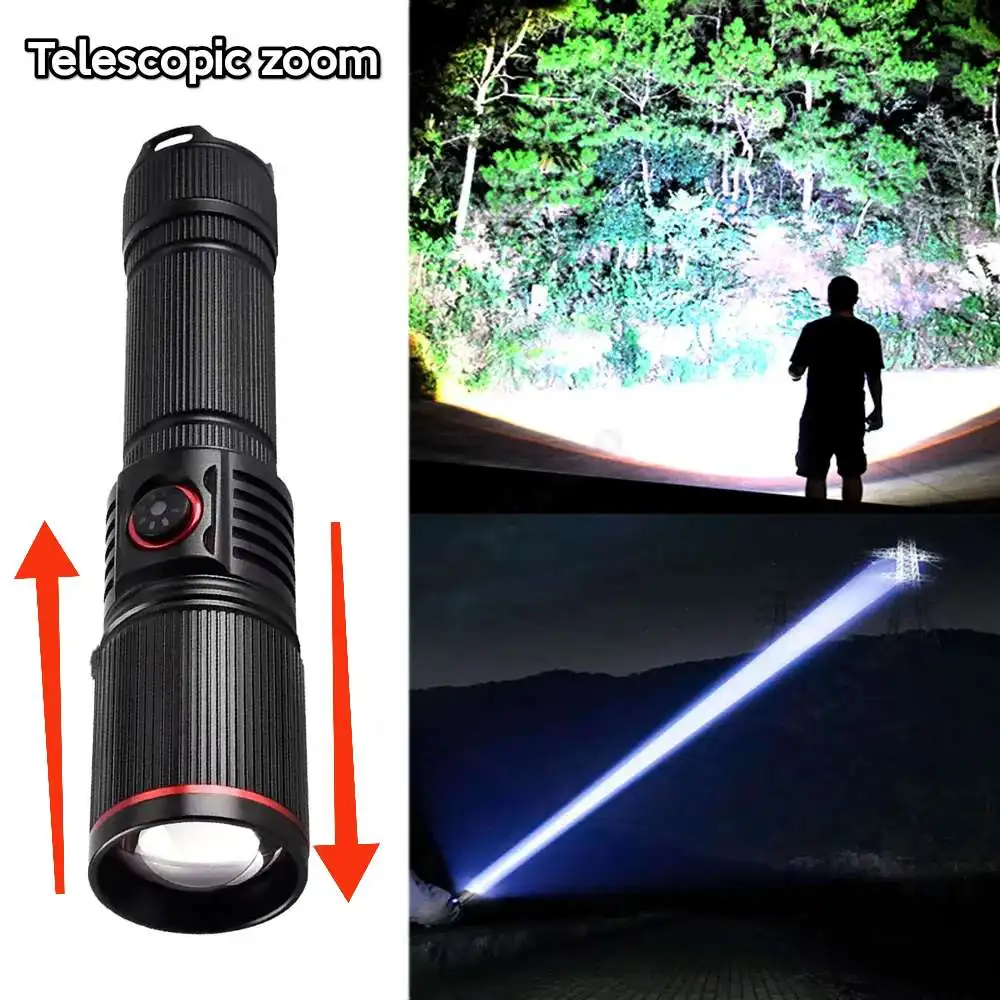 Lighting 3000M Army Tactical Flashlight 500W Powerful Long Range Flashlight with Usb Charging Tactical Lantern Rechargeable Lamp