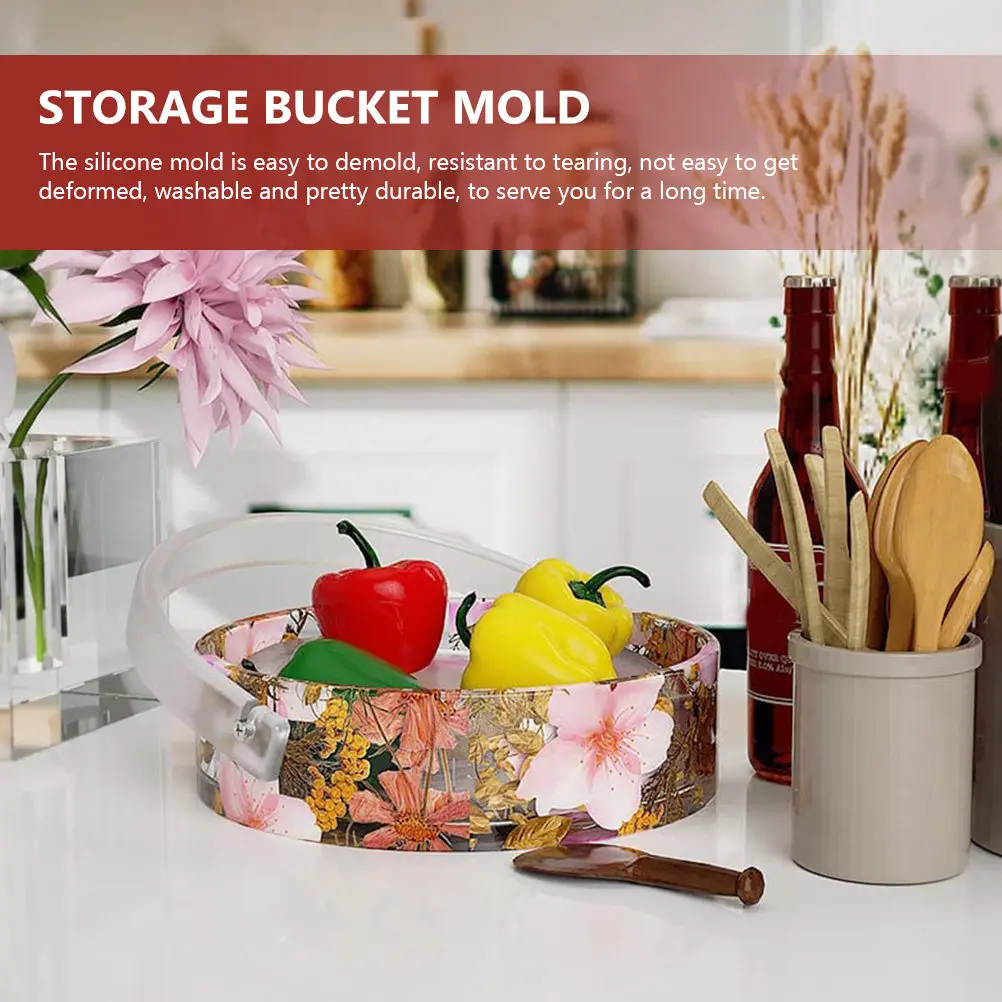 

1 set Silicone Bucket Mold For Diy Craft Smooth Flexible Storage Barrel Mould Easy Demold Washable Candy Container Jewelry