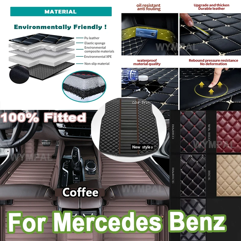 

Luxury Waterproof Car Mats For Mercedes Benz CLA C118 2020~2022 Anti-dirt Pad Car Floor Mats Floor Mat Carpet Car Accessories