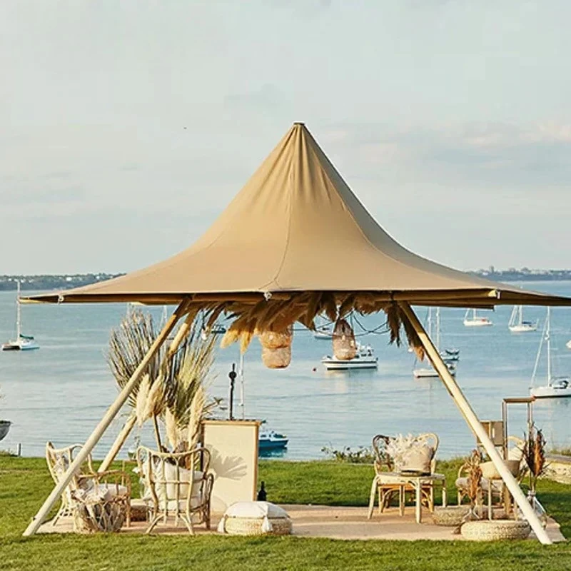 

Straw hat Indian pyramid tent hotel-style camp B & B camping Internet celebrity scenic spot activity tower tent