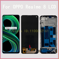 New OLED For OPPO Realme 8 LCD Touch Screen Digitizer For Realme 8 4G LCD Display RMX3085 LCD Replacement Parts