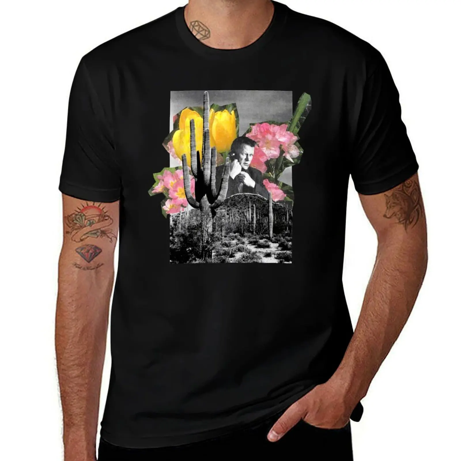 

Surreal Desert Cactus Collage T-Shirt anime stuff vintage anime shirt for a boy croswit shirt man mens graphic t-shirts hip hop