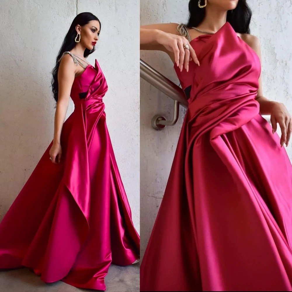 

Prom Dresses Elegant Spaghetti Ball Gown Sequin Shirred Fold Open Back Taffeta Occasion Evening Vestidos De Cerimonia