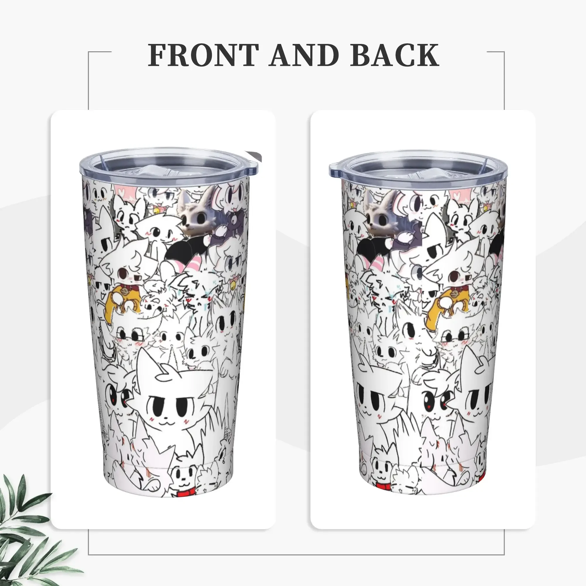 Boykissers Silly Cat Tumbler Vacuum Insulated Cute Furry Thermal Cup Vacuum Flask Office Home Mug Hot Cold Drink, 20oz