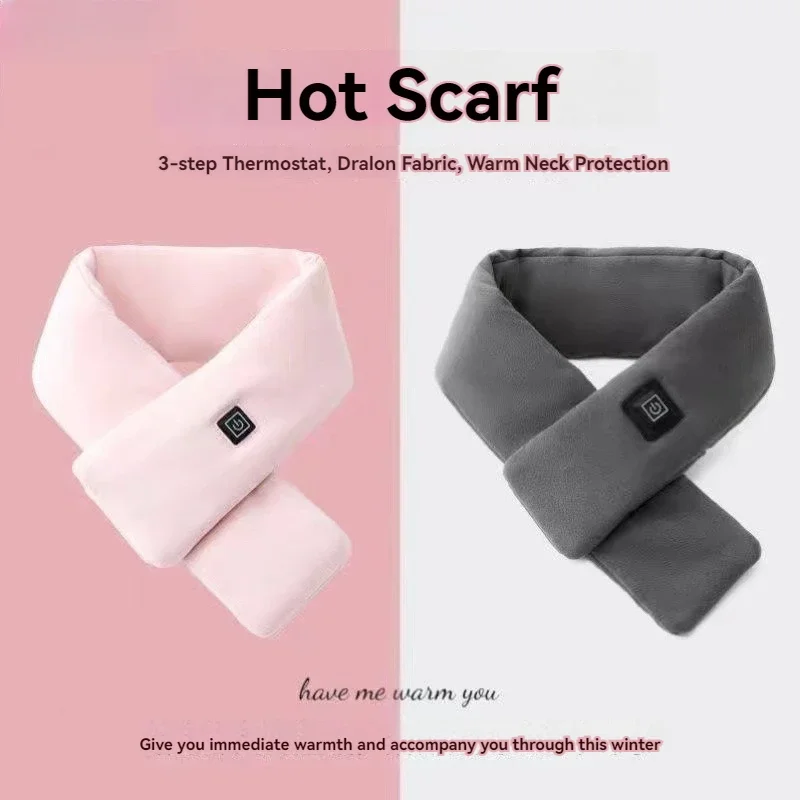 USB 3-speed Adjustment Heated Scarf - Portable Warmth for Outdoor & Daily Use. Great Gift for Kids, Women & Men