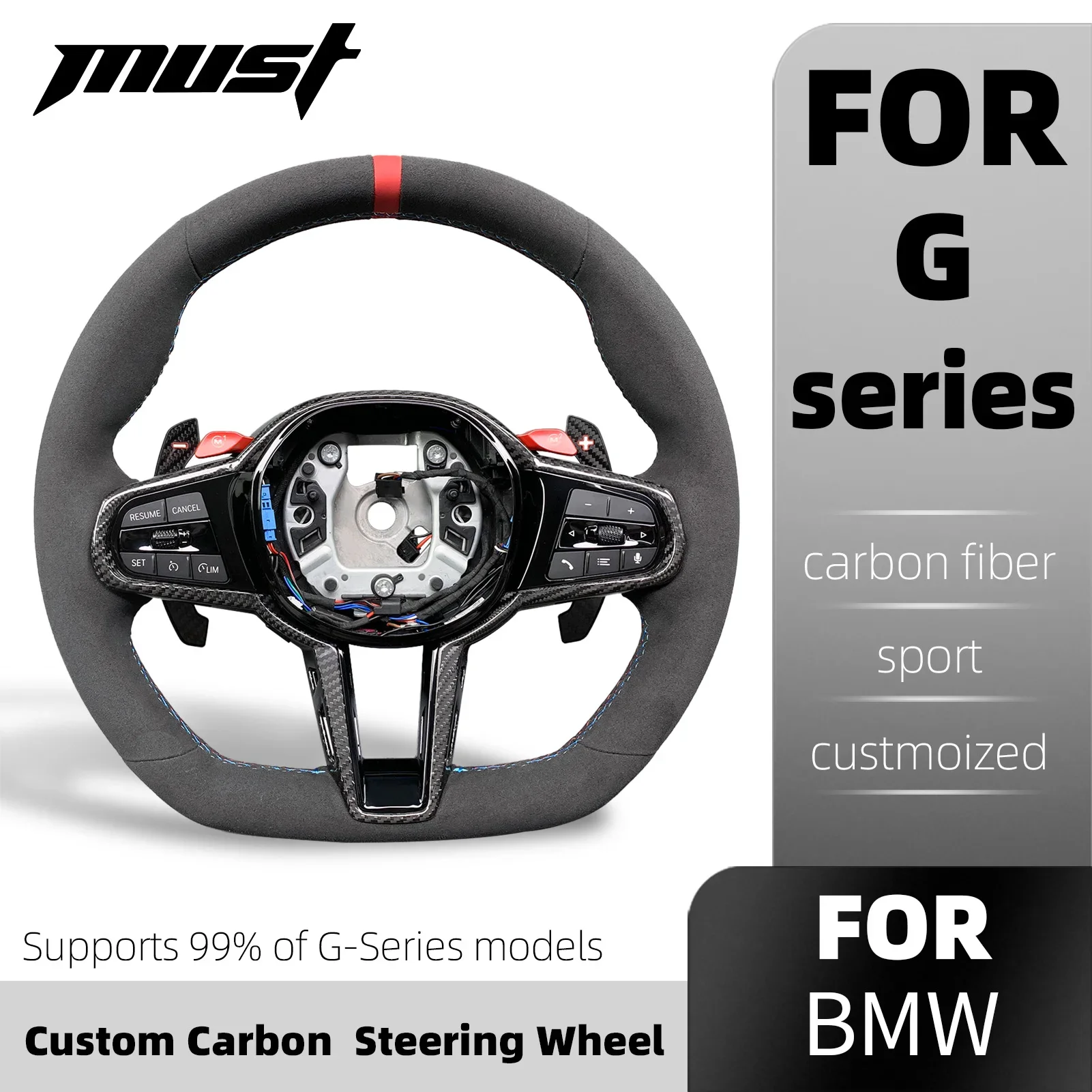 Carbon fiber steering wheel Customized for BMW 2 3 4 5 6 series G20 G29 G22 G26 G30 G31 G01 G02 G05 G06 G14 G15 G80 2018-2022