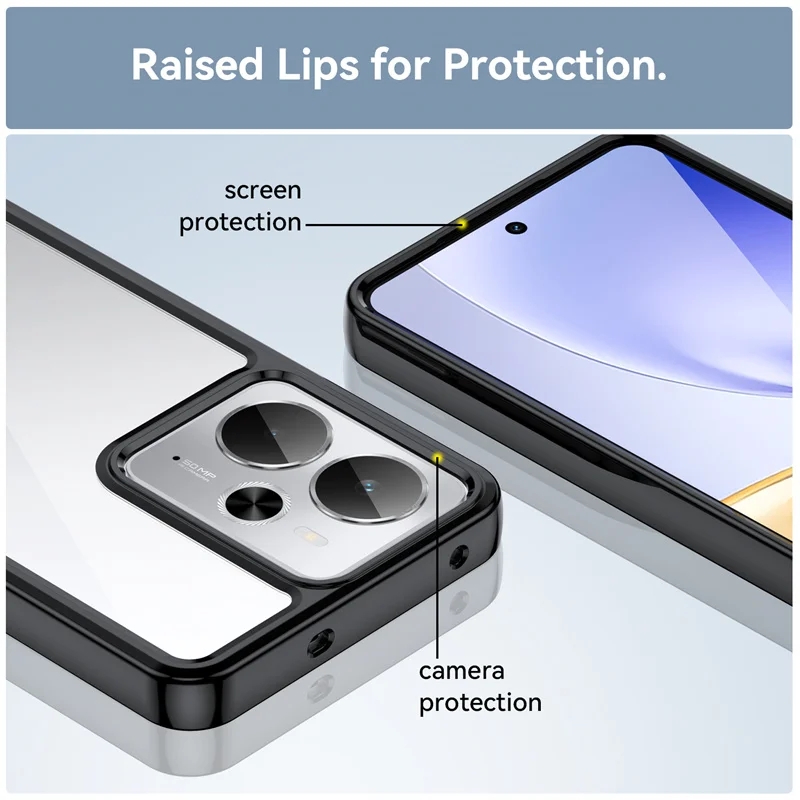 حافظة شفافة ملونة من البولي يوريثان الحراري لهاتف Realme 14 5G Realme 14T 5G غطاء حماية شفاف Fundas Coque Capa