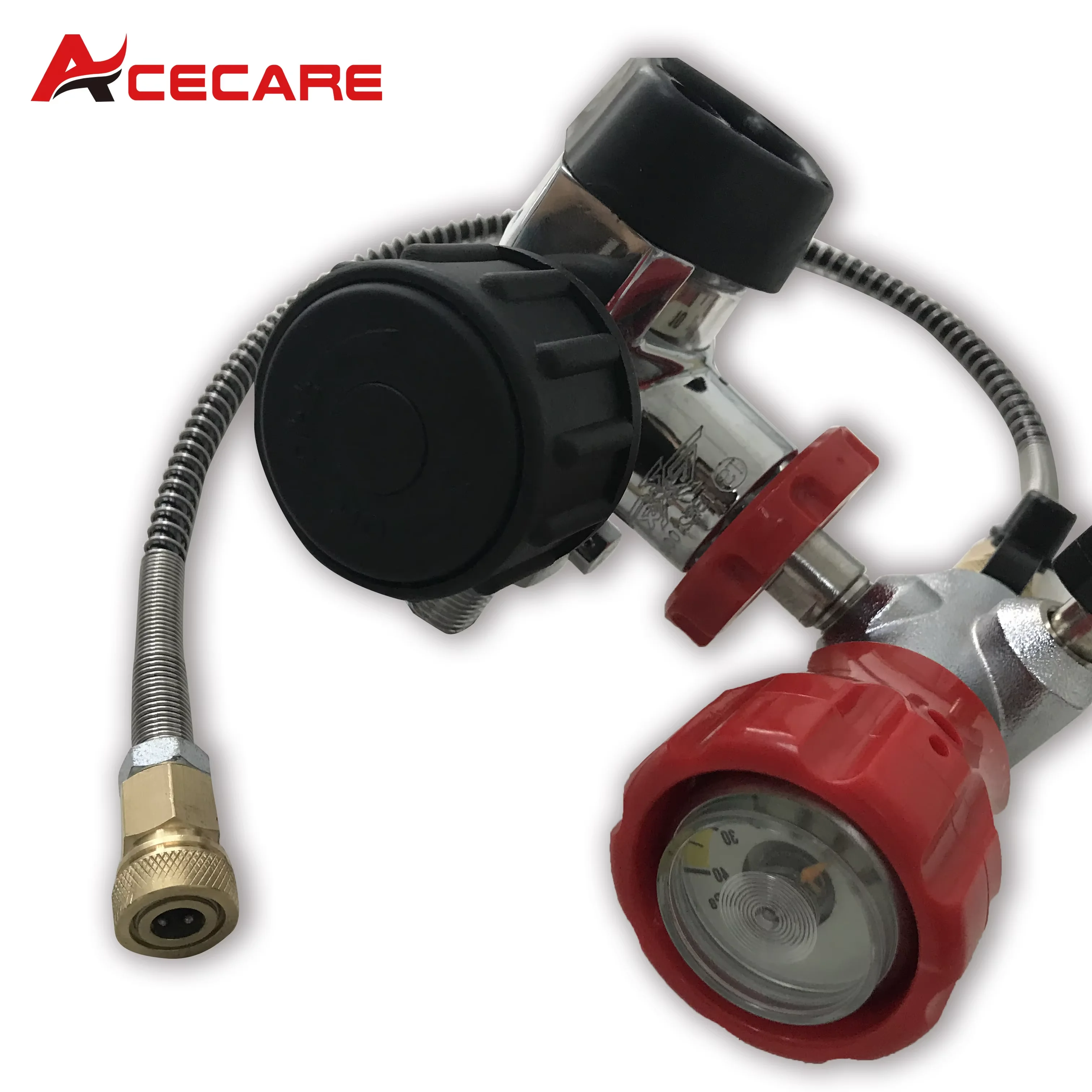 Acecare Gauge Scuba Tank Valve Filing Station for Tank Refilling 30Mpa 300Bar 4500Psi