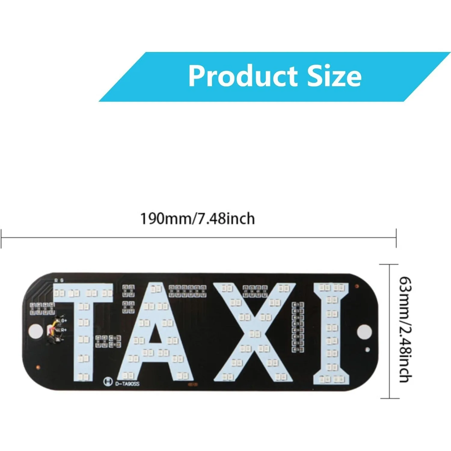 Taxi LED Light Logo, LED Indicator Lights Cab Top Sign Windshield Lamp Decor for Uber Taxi LED Sign Decor for Driver