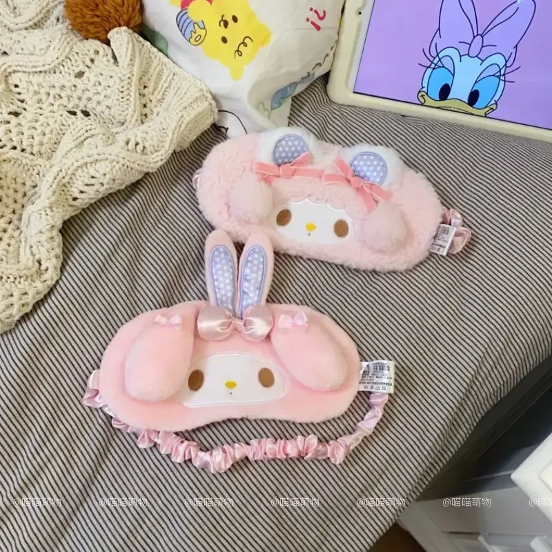 Sweet Anime Kawaii Princess Eye Mask Cute Sanrio Ins Cartoon Plush My Melody Breathable Nap Blackout Sleep Blindfold Toys