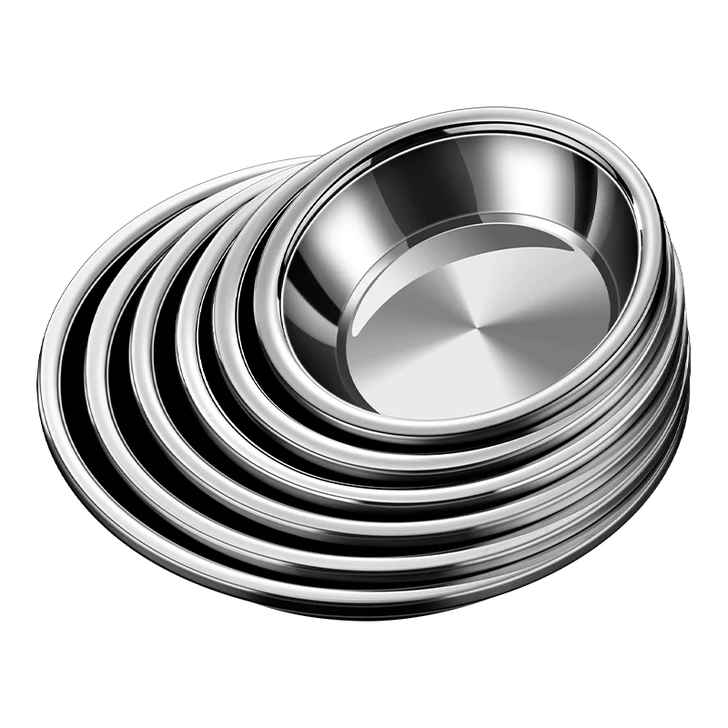 LTT Stainless Steel Household Thickened Vegetable Plate Deepening Steaming Plate Commercial Plate