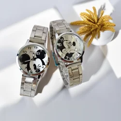 Disney Mickey Mouse Vrouwen Horloges Meisjes Cartoon Minnie Roestvrij Staal Kinderhorloges Dames Student Kids Quartz Klok Cadeau