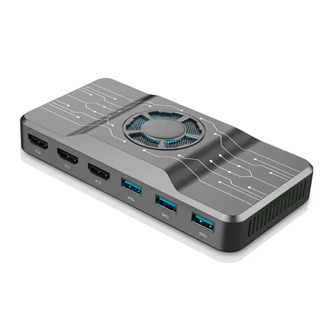 USB 3.0 Docking Station H1 Universal Laptop HUB With RGB Cooling Fan for Windows Mac Android Support Mac M1 Chip