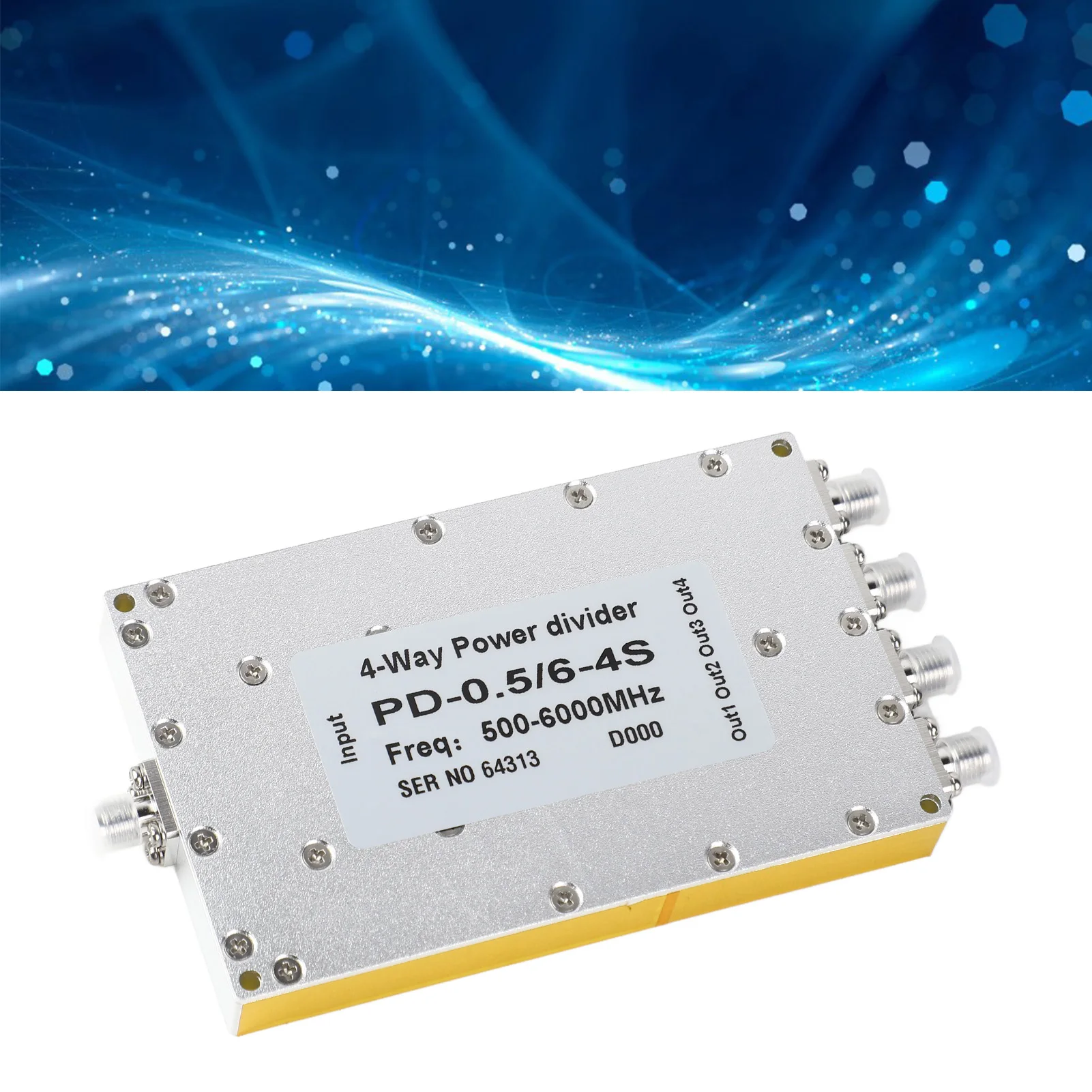 

4 Way SMA Power Divider 500 To 6000MHz Small Insertion Loss High Gain SMA Microstrip Power Splitter Microstrip SMA Power Divider