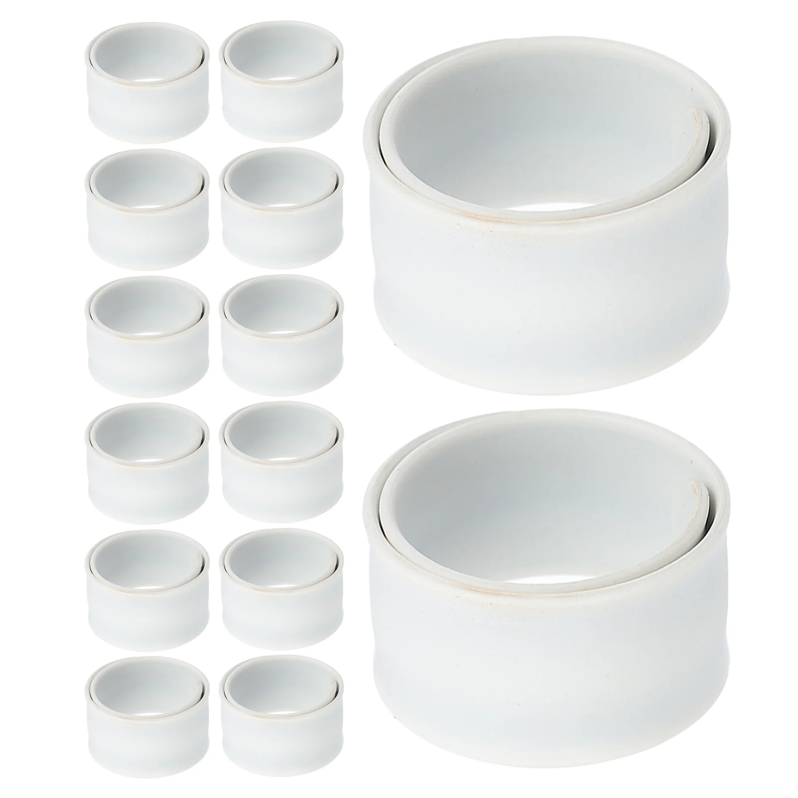 20Pcs Kids Silicone Slap Bracelets White Blank Wristbands for DIY Craft Painting School Party Christmas Halloween