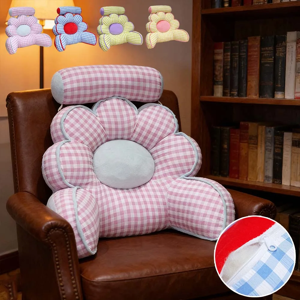 

Multifunctional Flower Lumbar Pillow Backrest Support Cushion for Office Chair Bedroom Nap Pillow Waist Reading Bay Window Pad