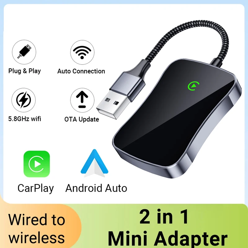 

Wireless CarPlay Adapter Converts wired to wireless CarPlay Plug and Play USB adapter for iOS 10+