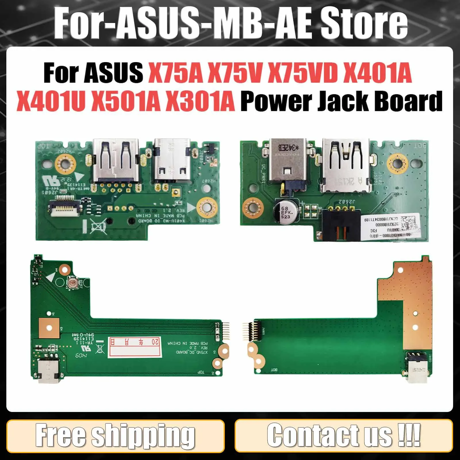 Mainboard For ASUS X301A X401A X501A Laptop Motherboard CPU i3 SLJ8E HM76 DDR3