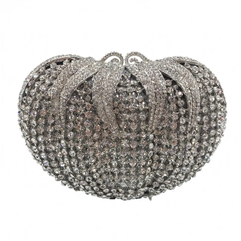 

Fruit And Vegetable Tomato Empty Metal Diamond-encrusted Dinner Bag Women's Banquet Dress Full Of Rhinestone Clutch Bolso Mujer