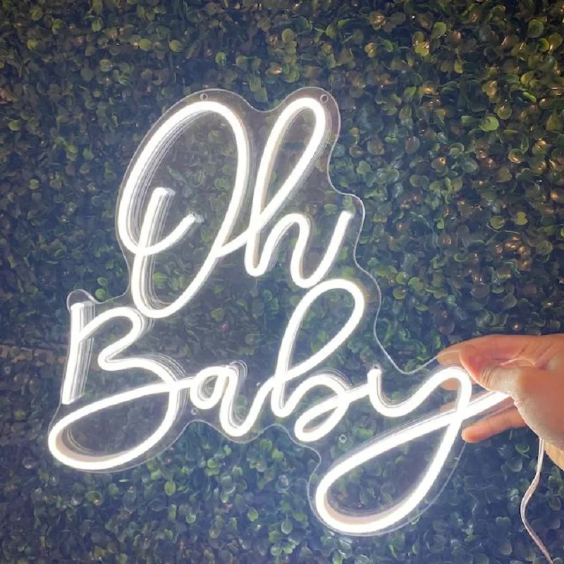 

Oh Baby Cool White Neon Sign Custom Wedding Party Bar Neon Sign Decor Acrylic Flex Led Custom Neon Sign Bedroom Wall De