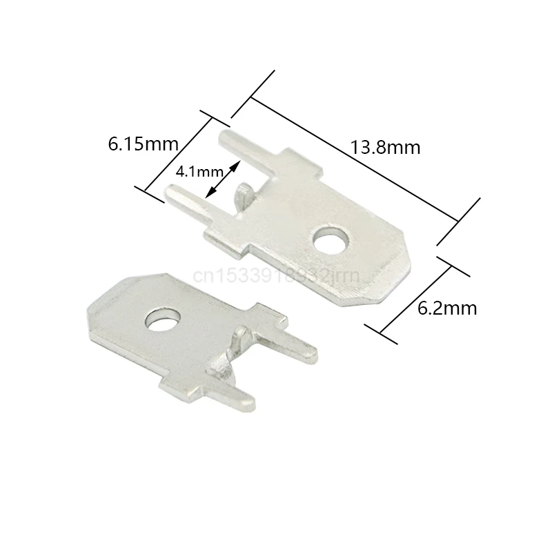 100Pcs 6.3 Lug Straight Insert 6.3mm Soldering Wiring S Circuit Board Positioning Insert Thickness 0.8mm PCB Welding Sheet