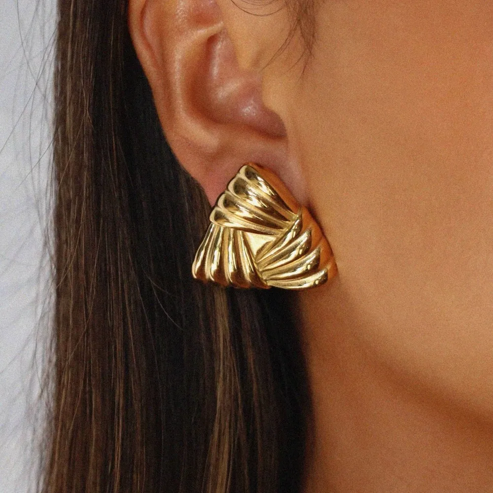 Minimalistische Vintage-Ohrringe aus Edelstahl mit unregelmäßiger rechteckiger Form, wasserdicht, für Damen, Weihnachts- und Hochzeitsschmuckgeschenk – Detail 9