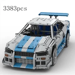 Moc 1:8 Scale Skyline GT-R R34 Supercar Motorsport Model Building Blocks Children's Toy MOC-SY002