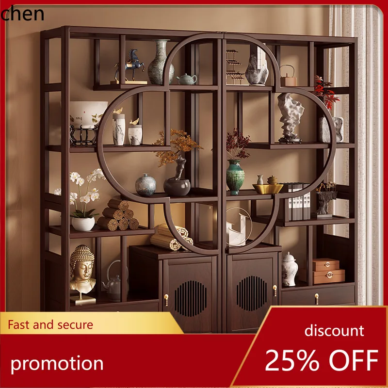 CZ Curio Cabinet Office Tea Room Storage Shelf   Living Room Screen Entrance Wine Cabinet Multi-Treasure Display Cabinet