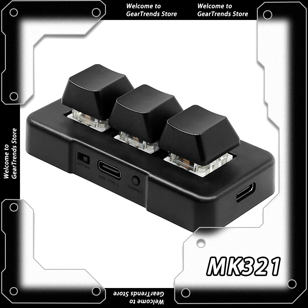 MK321BT 3-key Mini Mechanical Keyboard Three Mode Keyboard Bluetooth Wireless Keyboard Customize For Office Game Accessories