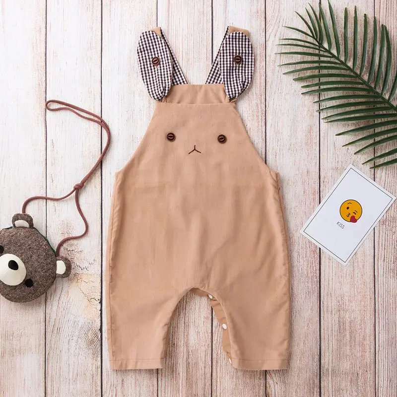 Autumn Winter Toddler Baby Boys Girls Suspander Pants Baby Clothing Solid Kids Jumpsuits Playsuits Girls Strap Cotton Clothes