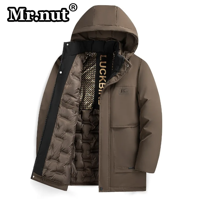 Mr.nut Autumn Winter Thermal Cotton-padded Jacket Men\'s Fashion Hooded Keep Warm Windbreak Jackets Loose Classic Style Male Coat