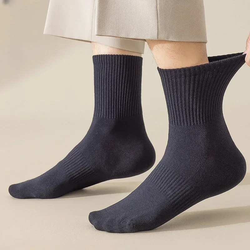 96% reine Baumwolle Herren socken 5 paare/los hochwertige Business anti bakterielle lange dicke Socken lässig atmungsaktiv Herbst Winter