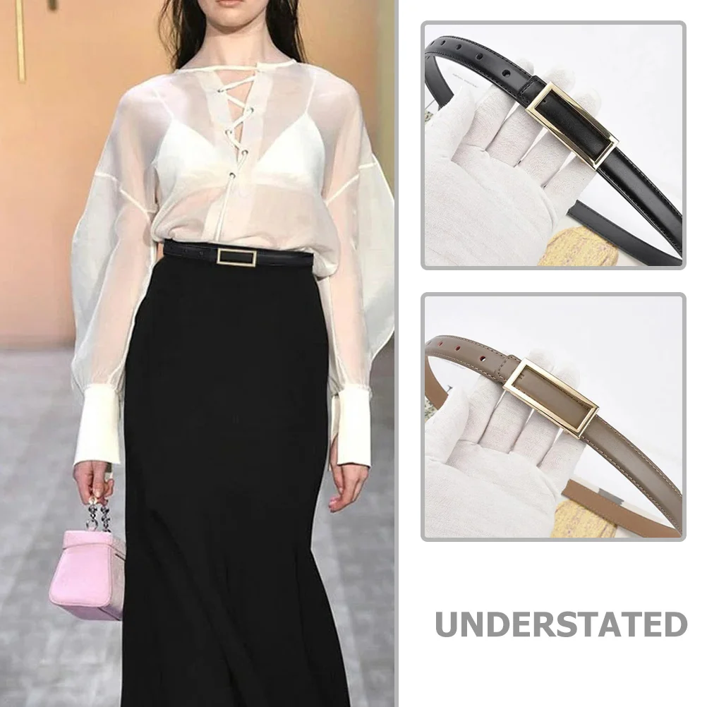 

2pcs 105cm Adjustable Waist Thin Belts Women Dress Casual Pu Dress Belt Belt Adjustable Waist BeltsVintage