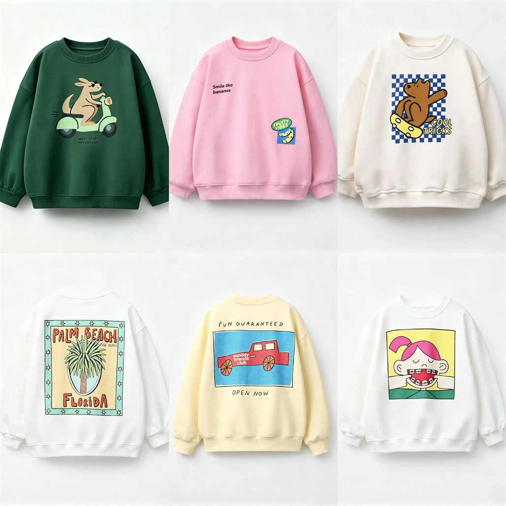 Spring Autumn Clothes Children Trendy Long-sleeved Tops Fashion Casual Hoodie For Baby Boys New Design Thin Crewneck Pullovers