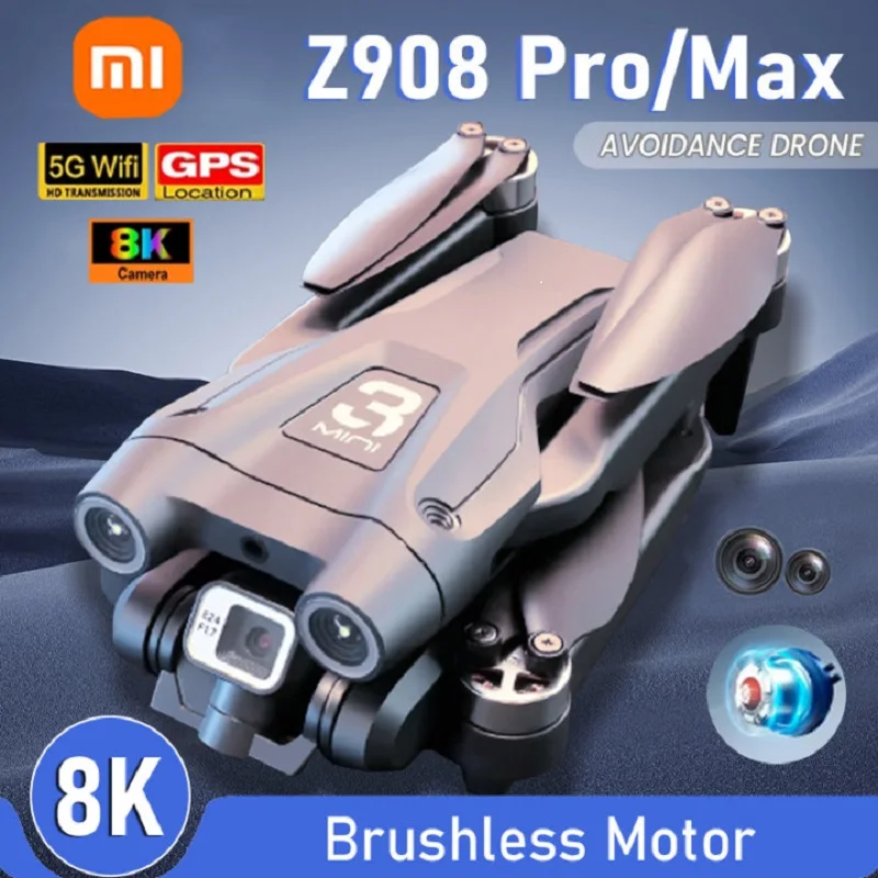 Xiaomi Z908 Pro MAX Drone 8K كاميرا مزدوجة احترافية GPS FPV محرك بدون فرشاة تدفق بصري تحوم كوادكوبتر قابلة للطي 10000 متر