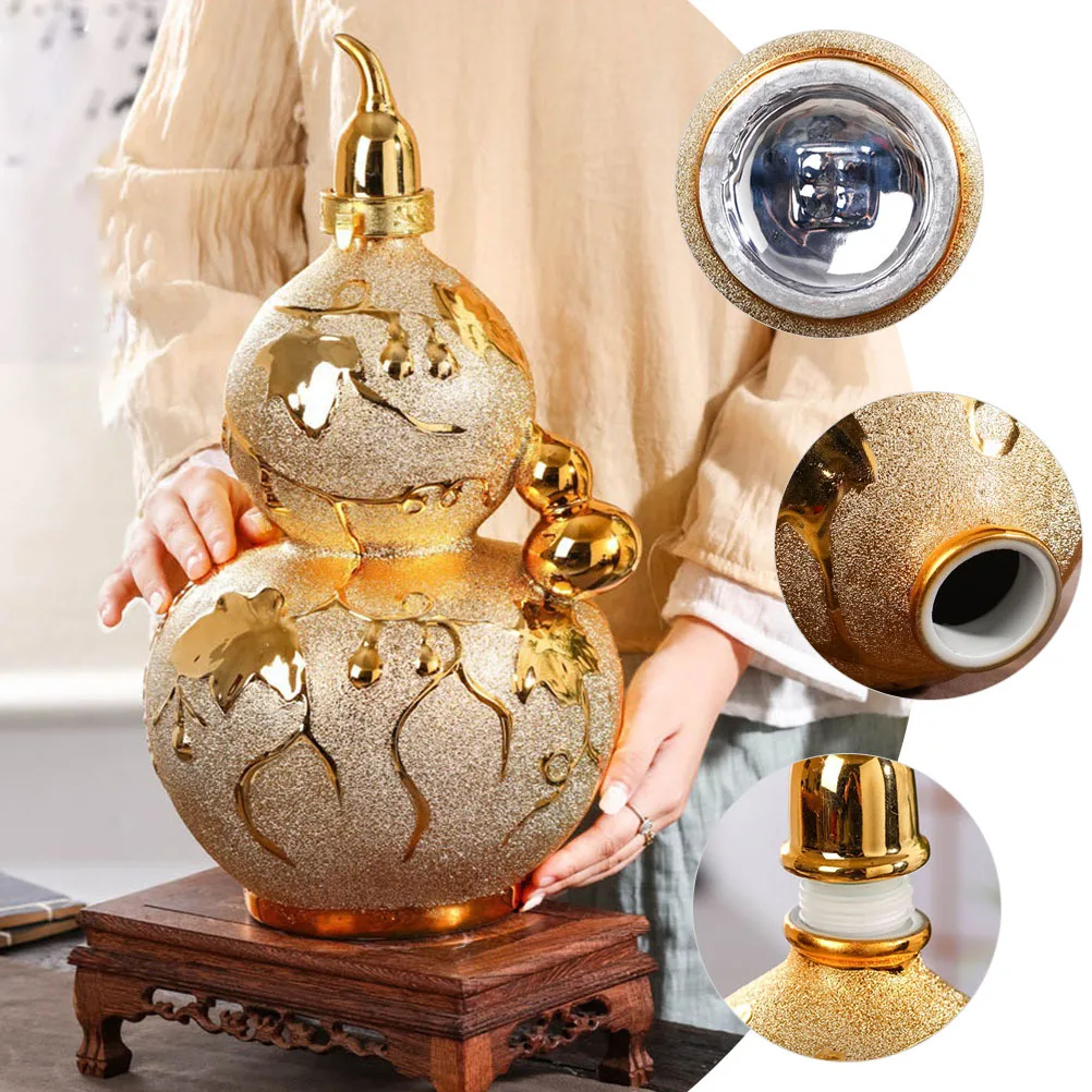 

Wine Gourd Ceramic Jug Multi Functional Large Capacity Wine Holder Container for Home Storage Drinking Decorative Ceramic Bottle