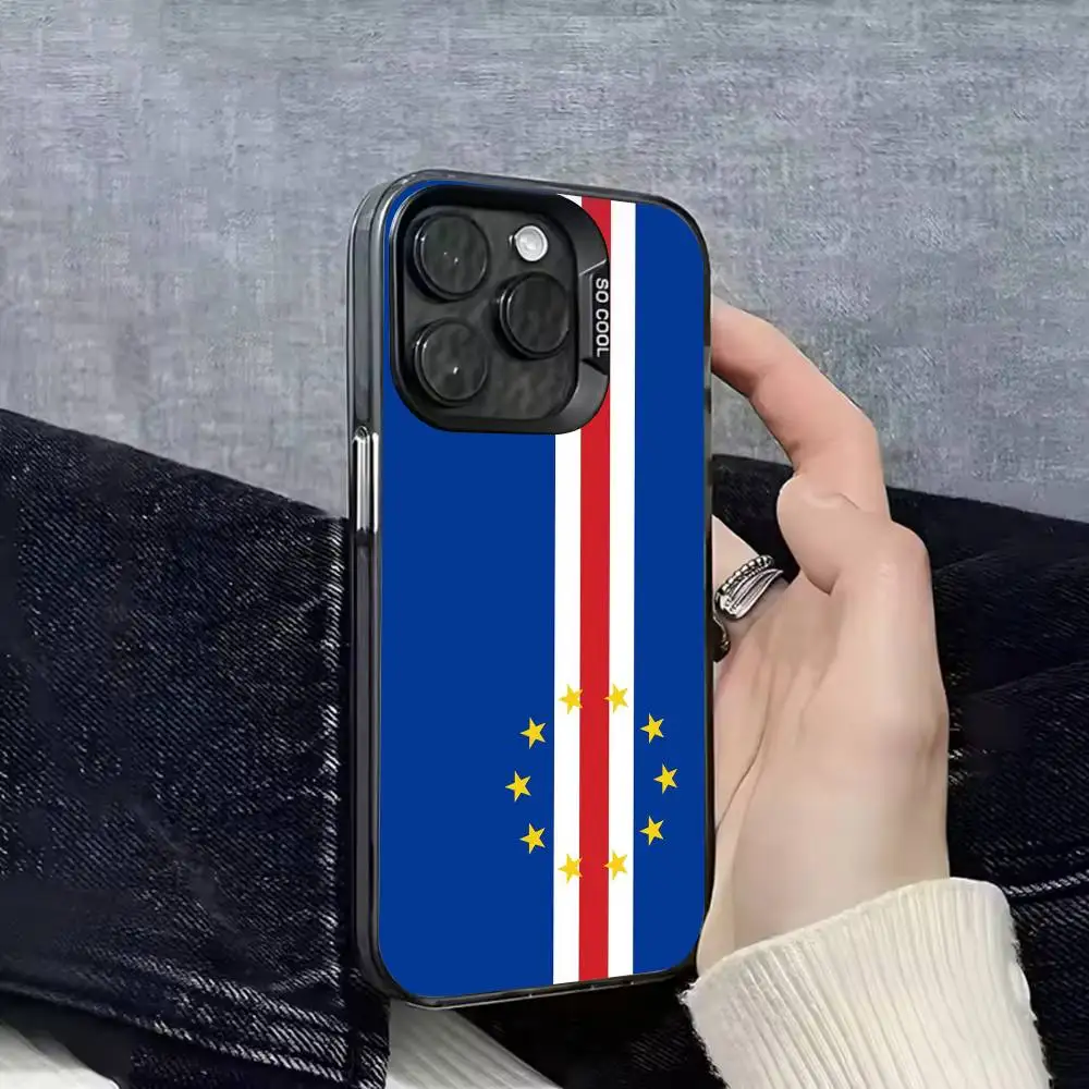 أفريقيا كيب فيردي جواز السفر العلم جراب هاتف آيفون 15,17,11,14,13,16,12,E,Max,Plus,Air,Pro,Mini غطاء أسود غير لامع #3