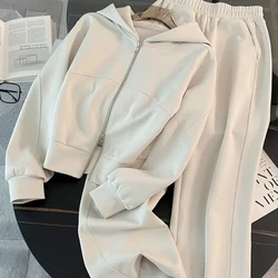 Advanced Casual Sports Suit Women's Fashionable Western-style Hoodie Wide Leg Pants Two-piece Set