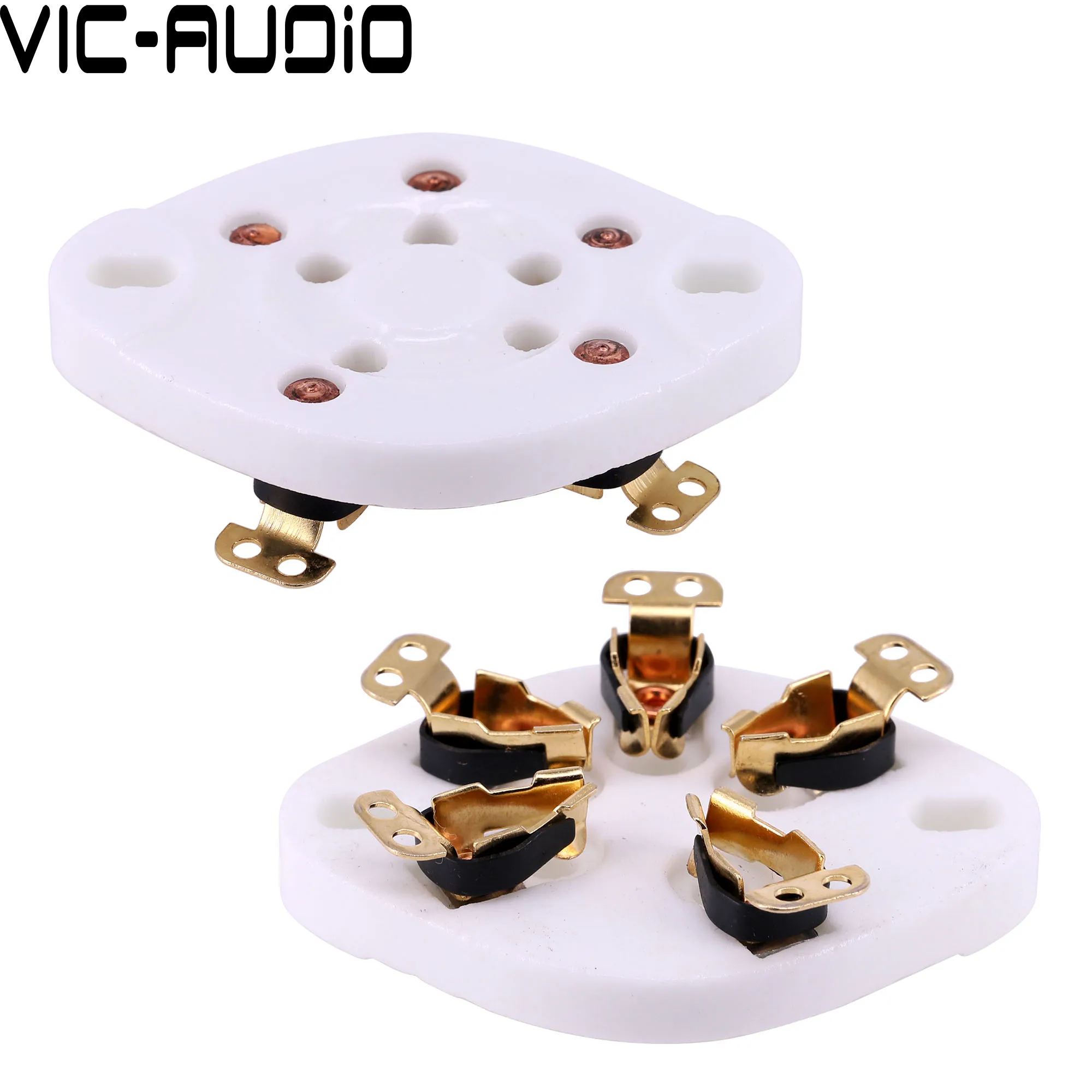 5Pin Ceramic Tube Socket GZC5-1 For FU-7 807 FU7 FD422 Vacuum Tube Socket Amplifier DIY Audio HIFI