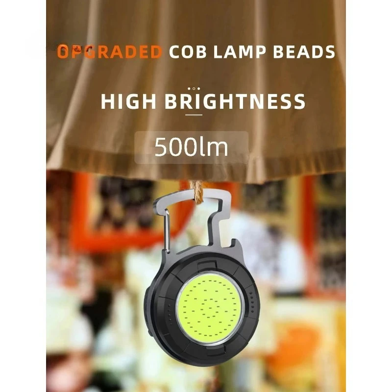 Portable Mini Keychain LED Flashlight 4 Modes Rechargeable Fishing Torch with Portable Pocket Fishing Lamp Cap-clip Flashlight