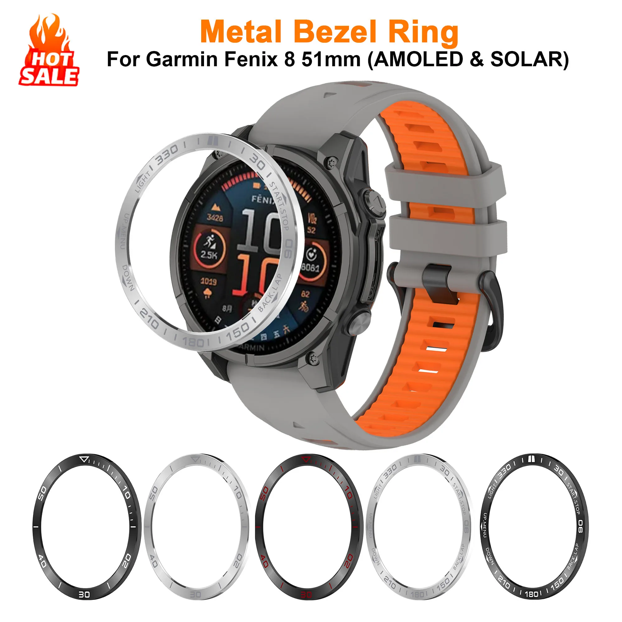 Metal Bezel Ring For Garmin Fenix 9 8 AMOLED 47MM 51MM Smart Watch Protective Ring Bumper For Fenix 8 SOLAR 51MM Shell Frame
