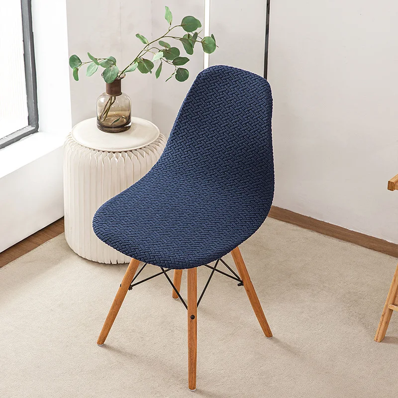 Polar Fleece Shell Stuhlbezug Einfarbig Jacquard Esszimmerstuhl Schonbezug Stretch Anti-Staub Sitzbezug für Wohnzimmer Zuhause – Detail 7