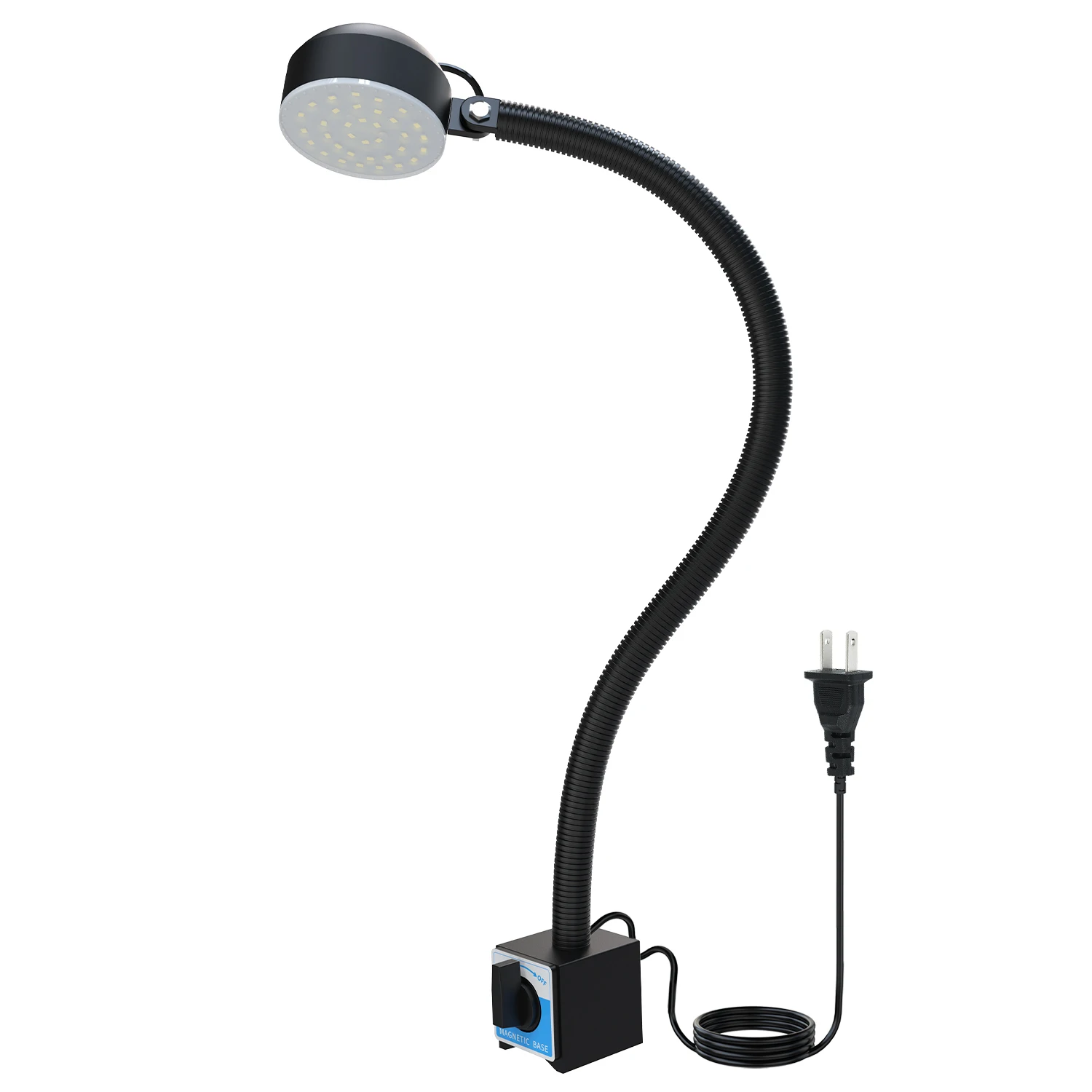 Lampe d'atelier Flexible à Led avec pince à col de cygne, Base magnétique, pour Machine à coudre, Garage, 220V, 24-36V, l40 cm