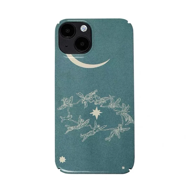 

Ins Green Crescent Circle Art Case for IPHONE 17 16 ProMax 15 14 Plus 13 12 MINI 11 PRO 16Plus XR XS MAX SE Acrylic Phone Cover
